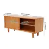 1000mm Wooden Storage Bench Storage Sliding Doors Natural Pine Wood