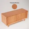 1000mm Wooden Storage Bench Storage Sliding Doors Natural Pine Wood