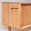 1000mm Wooden Storage Bench Storage Sliding Doors Natural Pine Wood