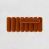 Modern Line Tufted Entryway Bench Upholstered Bench with Round Back Orange