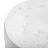 Sintered Stone Top 3-Drawer Round Velvet Bedside Table – Nightstand Gray Nightstand