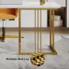1400mm Modern White Office Desk with Drawers File Cabinet in Gold Base