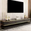 Gapn 200 cm White TV Stand with Tempered Glass Top & 3 Drawers – Black Media Console