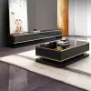 Gapn 200 cm White TV Stand with Tempered Glass Top & 3 Drawers – Black Media Console