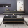Gapn 200 cm White TV Stand with Tempered Glass Top & 3 Drawers – Black Media Console