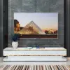 Gapn 200 cm White TV Stand with Tempered Glass Top & 3 Drawers – Media Console Storage