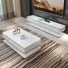 Gapn 200 cm White TV Stand with Tempered Glass Top & 3 Drawers – Media Console Storage