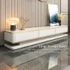 Gapn 200 cm White TV Stand with Tempered Glass Top & 3 Drawers – Media Console Storage