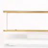 Gapn 200 cm White TV Stand with Tempered Glass Top & 3 Drawers – Media Console Storage