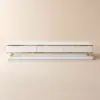 Gapn 200 cm White TV Stand with Tempered Glass Top & 3 Drawers – Media Console Storage