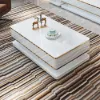 Gapn 1300mm White Rectangular Coffee Table with Storage 4 Drawers Tempered Glass Top