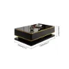 Gapn 1300mm White Rectangular Coffee Table with Storage 4 Drawers Tempered Glass Top