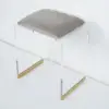 Velvet Upholstered and Acrylic Frame Dressing Table Stool Grey and Clear Ottoman
