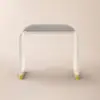 Velvet Upholstered and Acrylic Frame Dressing Table Stool Grey and Clear Ottoman
