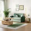 135 cm 1-Seater Green Velvet Convertible Sleeper Sofa with Storage & Pillows – 2