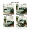 135 cm 1-Seater Green Velvet Convertible Sleeper Sofa with Storage & Pillows – 2