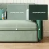 135 cm 1-Seater Green Velvet Convertible Sleeper Sofa with Storage & Pillows – 2