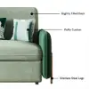 135 cm 1-Seater Green Velvet Convertible Sleeper Sofa with Storage & Pillows – 2