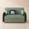 135 cm 1-Seater Green Velvet Convertible Sleeper Sofa with Storage & Pillows – 2