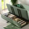 170 cm 3-Seater Green Velvet Convertible Sleeper Sofa with Storage & Pillows – King Upholstered