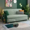 170 cm 3-Seater Green Velvet Convertible Sleeper Sofa with Storage & Pillows – King Upholstered