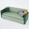 170 cm 3-Seater Green Velvet Convertible Sleeper Sofa with Storage & Pillows – King Upholstered