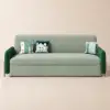 170 cm 3-Seater Green Velvet Convertible Sleeper Sofa with Storage & Pillows – King Upholstered