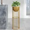600mm Gold Plant Pot Indoor Modern Metal Planter with Gold Stand for Living Room