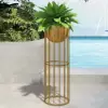 600mm Gold Plant Pot Indoor Modern Metal Planter with Gold Stand for Living Room