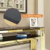 Modern 47" Sintered Stone Narrow Console Table with Storage Shelf & Golden Legs – Marble
