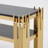 Modern 47" Sintered Stone Narrow Console Table with Storage Shelf & Golden Legs – Marble