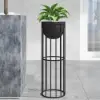 Picture of 600mm Black Plant Pot Indoor Modern Metal Planter with Stand for Living Room