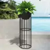 Picture of 600mm Black Plant Pot Indoor Modern Metal Planter with Stand for Living Room