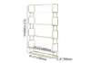 Picture of 1800mm Modern White Tall Freestanding Wooden Office 4 Shelves Etagere Bookcase in Gold