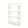 Picture of 1800mm Modern White Tall Freestanding Wooden Office 4 Shelves Etagere Bookcase in Gold