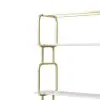 Picture of 1800mm Modern White Tall Freestanding Wooden Office 4 Shelves Etagere Bookcase in Gold