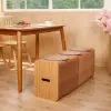 Picture of Modern Extension-Type Entryway Bench Natural Dining Bench in Brown Paper