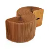Picture of Modern Extension-Type Entryway Bench Natural Dining Bench in Brown Paper