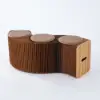 Picture of Modern Extension-Type Entryway Bench Natural Dining Bench in Brown Paper