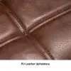 Brown Rustic Upholstered Rustic Bar Stools Set of 2 PU Leather Tufted Curved Back