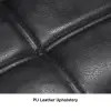 Rustic Black PU Leather Bar Height Tufted Bar Stools with Curved Back Set of 2