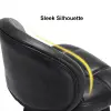 Rustic Black PU Leather Bar Height Tufted Bar Stools with Curved Back Set of 2