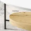 1000mm Modern White & Natural Oval Coffee Table with Storage Shelf Light Wood and Metal