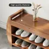 Shoe Storage Entryway Bench Wooden Shoe Rack in Brown (820mm)