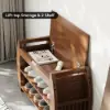 Shoe Storage Entryway Bench Wooden Shoe Rack in Brown (820mm)