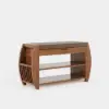 Shoe Storage Entryway Bench Wooden Shoe Rack in Brown (820mm)