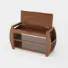 Shoe Storage Entryway Bench Wooden Shoe Rack in Brown (820mm)
