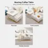 Rectangle 2-Piece Nesting Set White Coffee Table with Metal Base and Storage