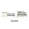 Rectangle 2-Piece Nesting Set White Coffee Table with Metal Base and Storage