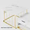 Rectangle 2-Piece Nesting Set White Coffee Table with Metal Base and Storage
